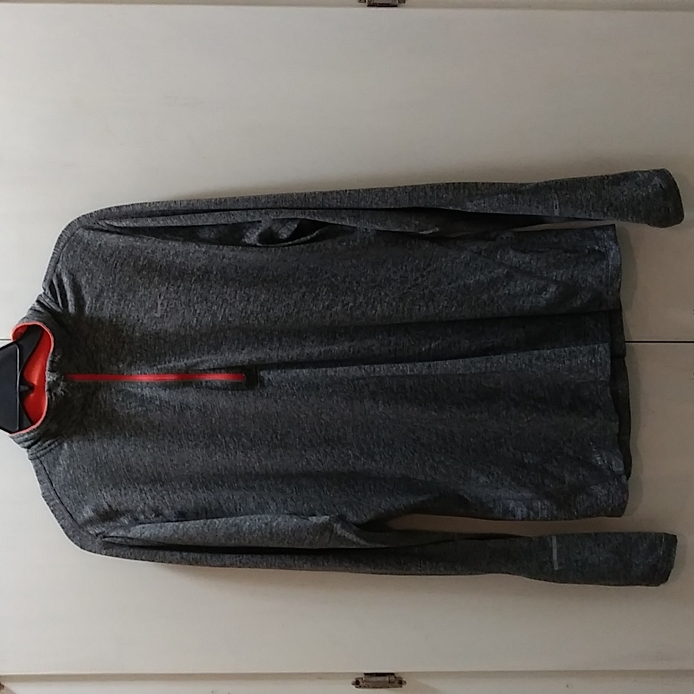 Nike Gray Long Sleeve Top with Orange Accents